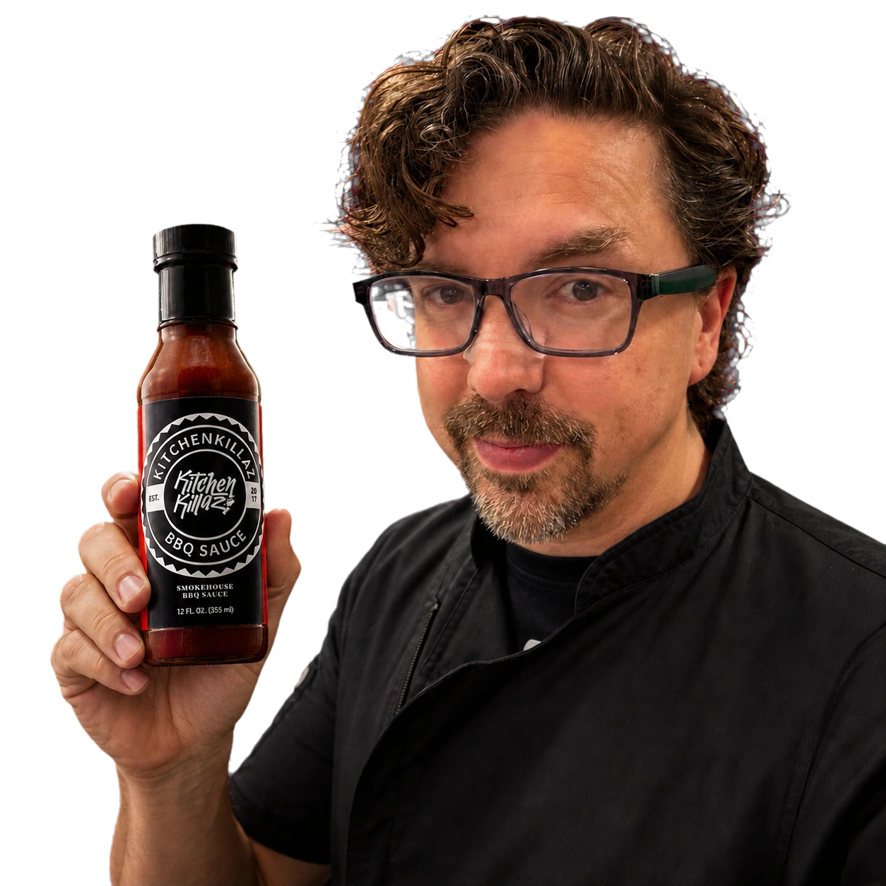 Billy Floyd presenting KitchenKillaz Smokehouse BBQ Sauce